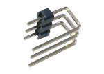 2.0mm 3 Pin Single Row Pin Header 90 Degree U Type Connector Side Plastic