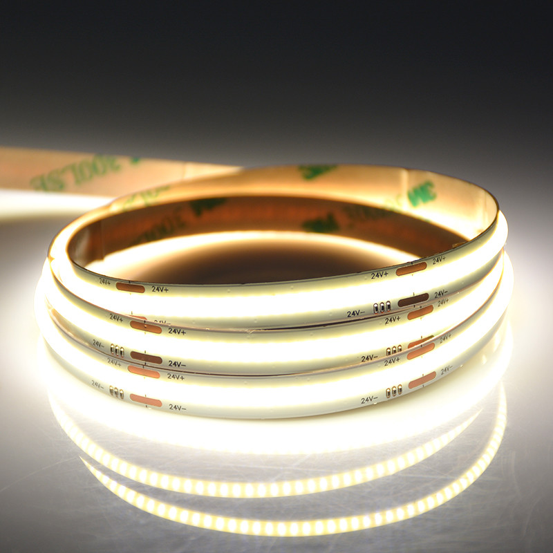 high density 512led/m chips on board flexible pcb cob yellow color led strip tape