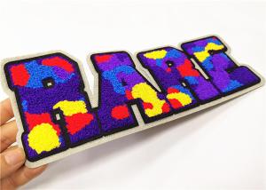 China Varsity Jacket Chenille Letterman Patches Camouflage Design Die Cut Border on sale