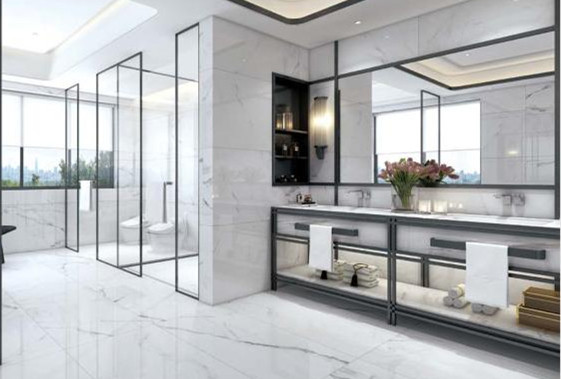 12mm Thickness Marble Look Porcelain Tile / Ceramic Marble Floor Tiles
