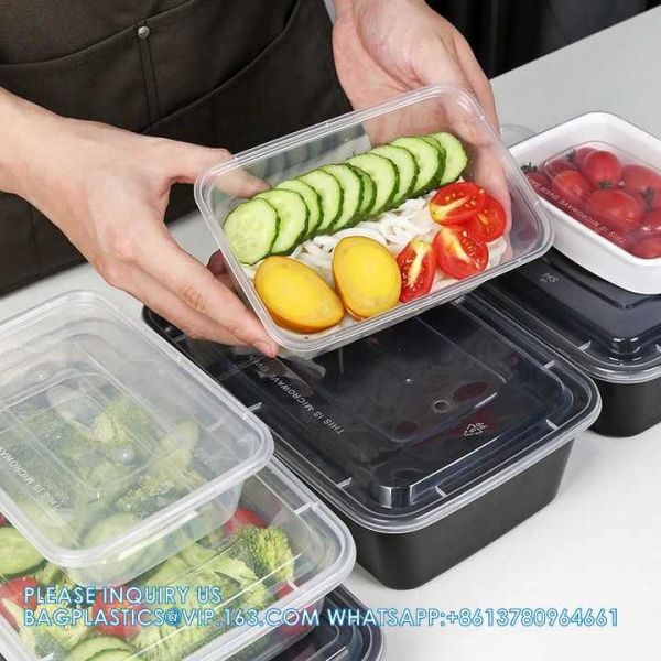 500 Ml Disposable Lunch Box Rectangular Bento Transparent Plastic Tableware Wholesale Packaging Box PP Takeaway