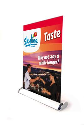 Quality A3 Tabletop Retractable Banner Stands Portable Aluminum Mini Roll Up Banner for sale