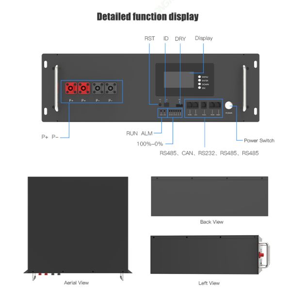 High Voltage 48V 51.2V 70Ah 100Ah 1kw 5kw 10kw 50kw Multi-function Rack Mounted lithium ion battery 12.8v
