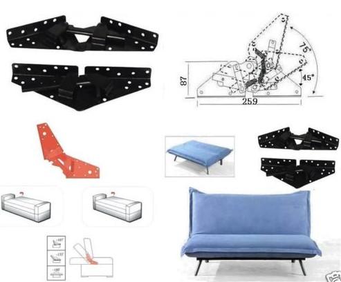 Quality Sofa Bed Bedding Furniture Adjustable 3-Position Angle Mechanism Hinge Hardware for sale