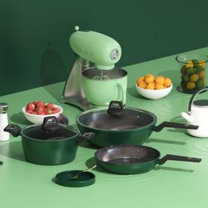China Hot Selling 3 Piece Nonstick Cooking Cookware Sets Nonstick Aluminum Kitchen Ware Milk Pot Frying Pan Cooking Pot Set on sale