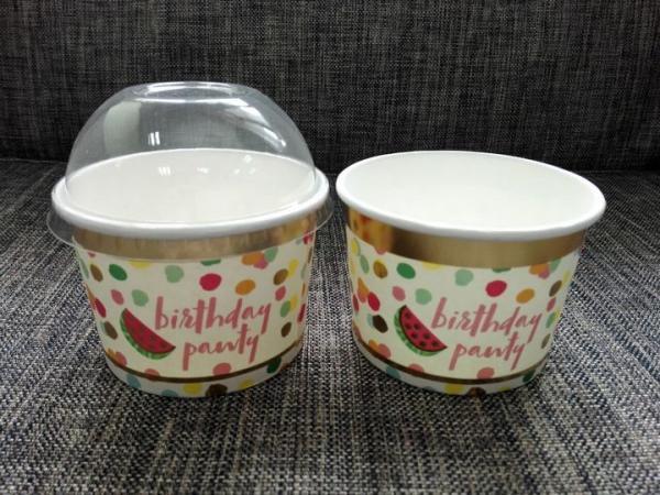 Quality 5oz Disposable Paper Ice Cream Cups Food Grade Paper Gelato Cups Flexo Print for sale