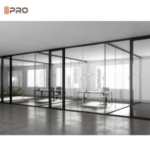 Frameless Clear Glass Partition Wall Vertical Full View Interior Office Partition