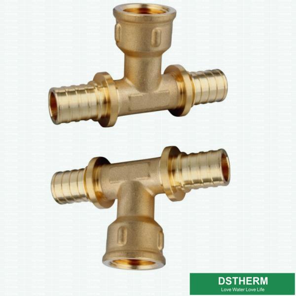 Quality Female Threaded Tee PEX Brass Fittings Customized Slide Fittings for sale