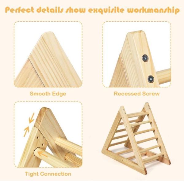 Quality Wooden Climbing Triangle Ladder Triangle Climber with Climbing Ladder for Toddlers for sale