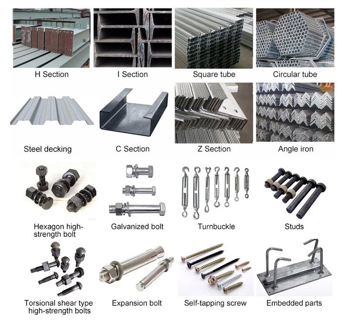 Commercial Prefabricated Office Building Lightweight Steel Portal Frame Q355B