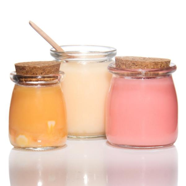 Quality Mini Labelled Storage Jars Pudding Transparent Glass Container for sale