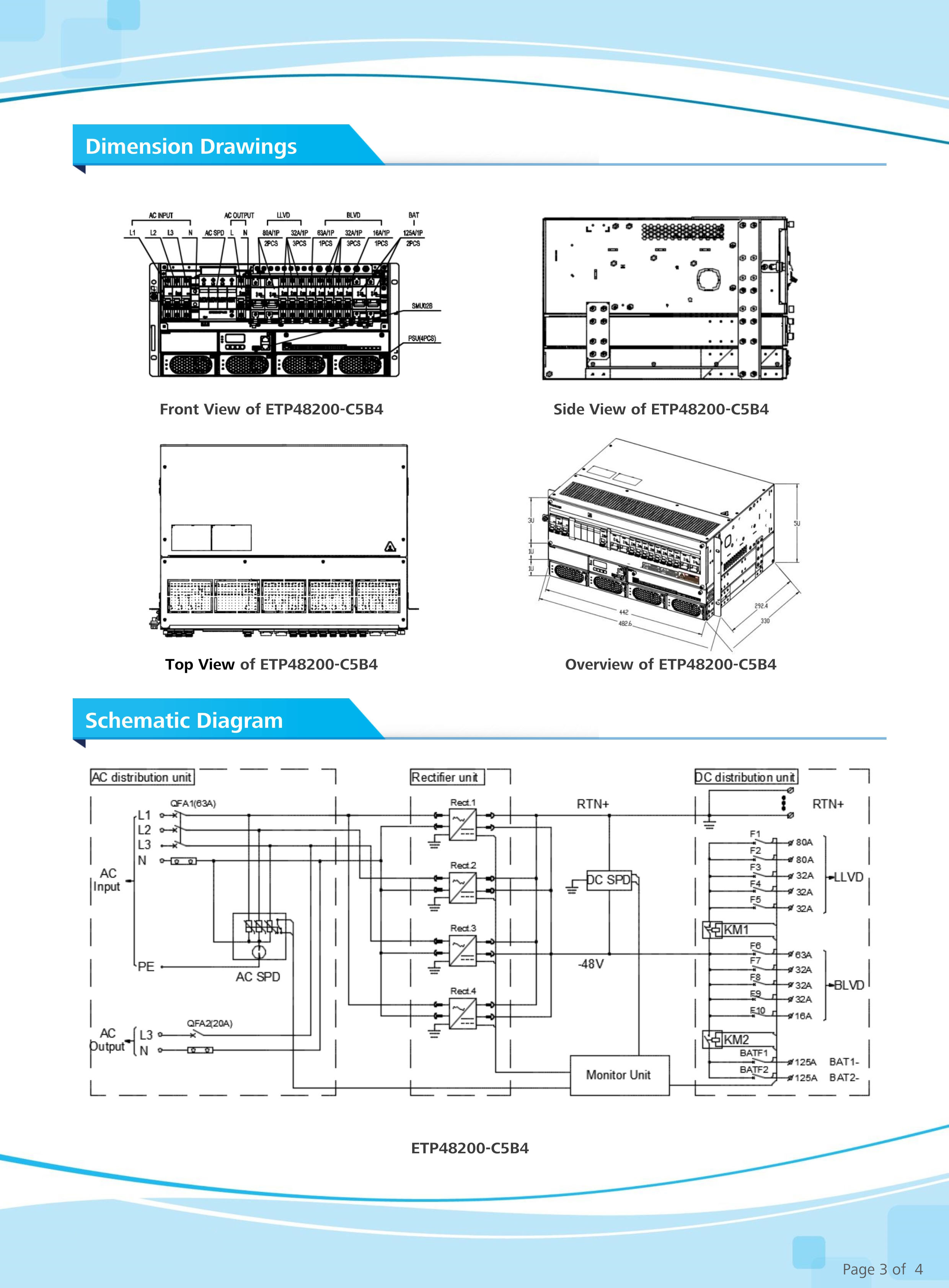 Huawei ETP48200-C5B4 Communication Power Supply 48V200A Embedded DC Switching Cabinet Insert Frame Rectifier Module