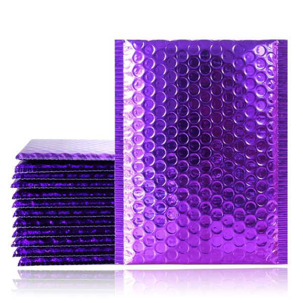 Custom biodegradable 4x7 courier bag large holographic metallic padded bubble envelopes mailer bag for jewelry package