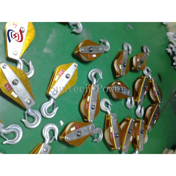 Aluminum Alloy Plate Hoisting Tackle Nylon Sheave 5.7 - 20mm Block And Tackle Winch