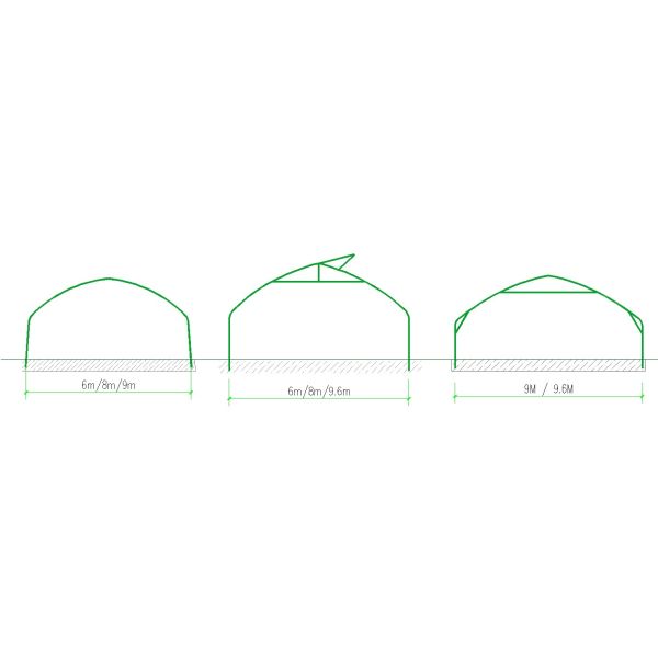 Hot Dip Galvanized Pipe High Tunnel Greenhouse Customizable Agriculture Greenhouse