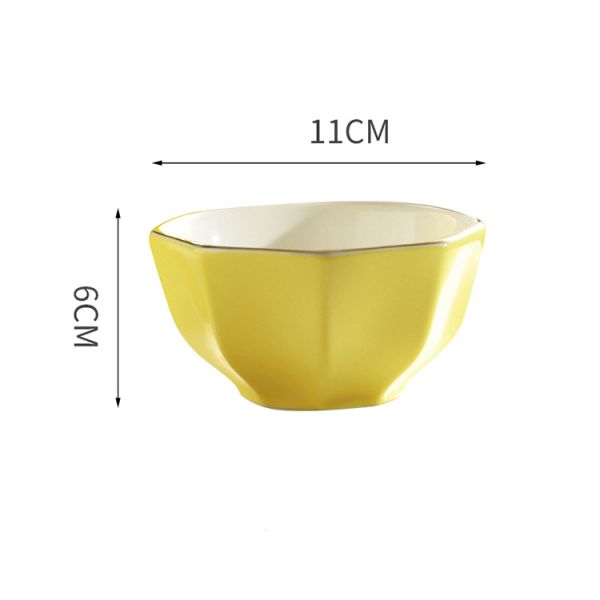 Irregular Ceramic Dinnerware Sets Craftsman Ceramic Serving Bowl Set Yellow White