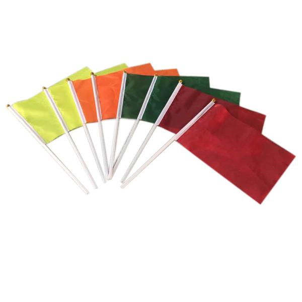Quality Knitted Polyester Small Handheld Flags 14*21 Heat Sublimation Printing for sale