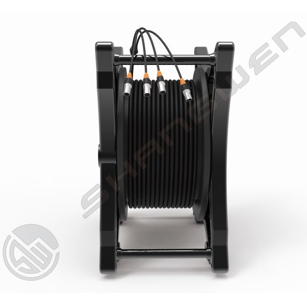 Multi-Channel Cable 4 Channel 4x16A Signal Sockets Industrial Electric CAT6 SF/UTP Network Cord Retractable Reel Cable Drum