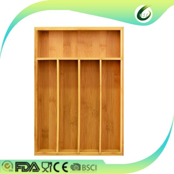 Quality Durable Bamboo Drawer Organizer Expandable Natural Colour For Utensils Cutlery for sale