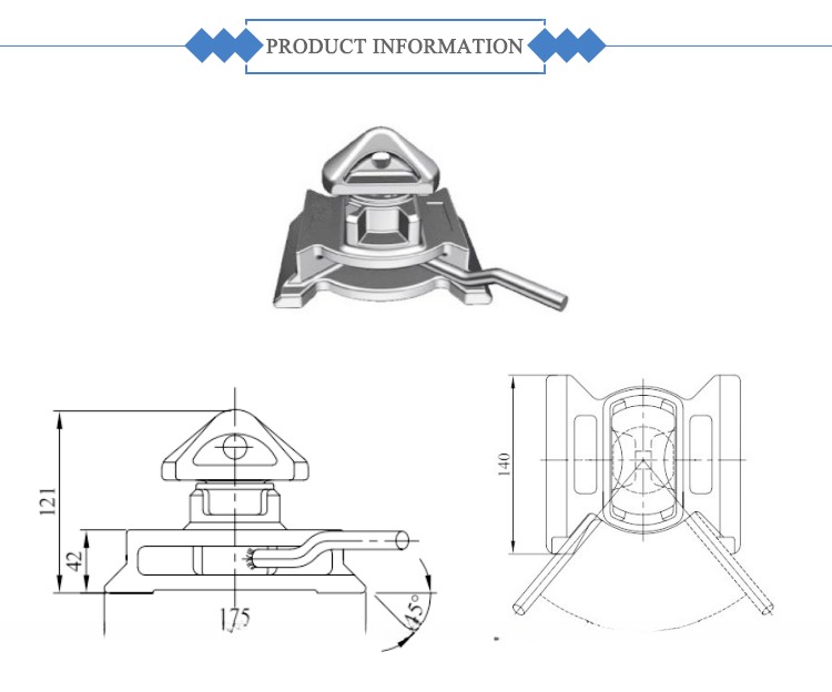 Dovetail Bottom Twistlock 45 or 55 degree ISO Shipping Container Parts within Container Casting Steel Container Lashing