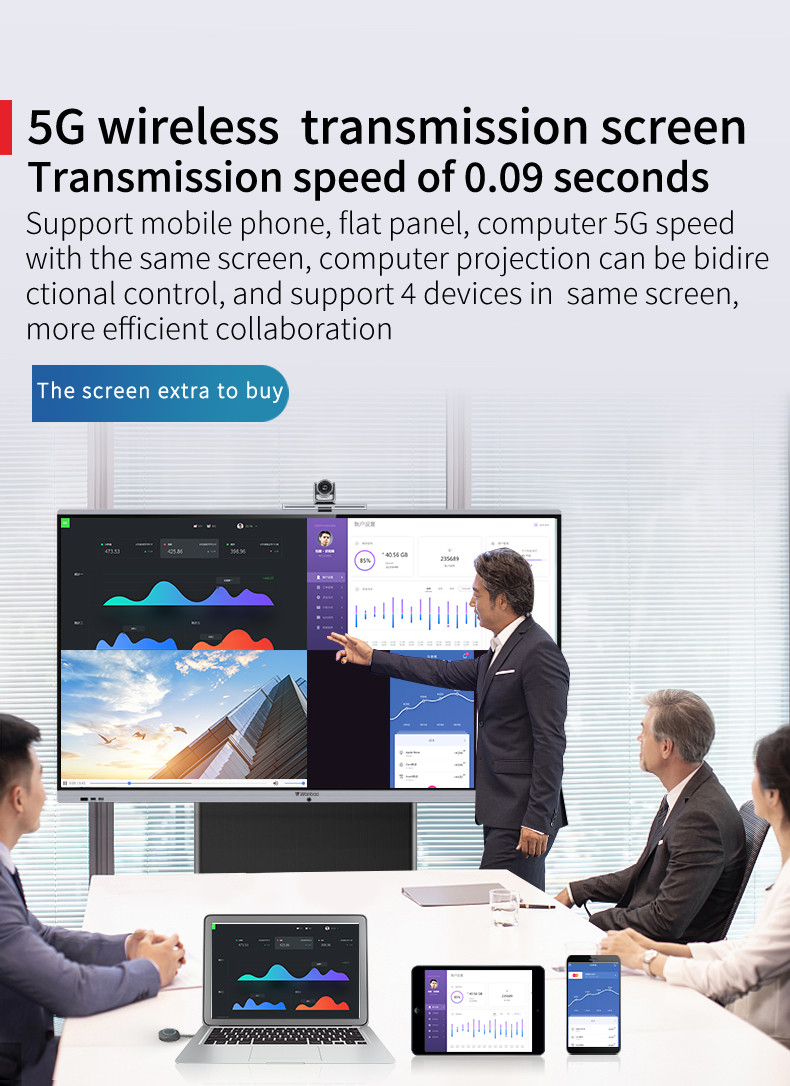 Scratch Resistant Smart Interactive Whiteboard For Meeting Multi Touch