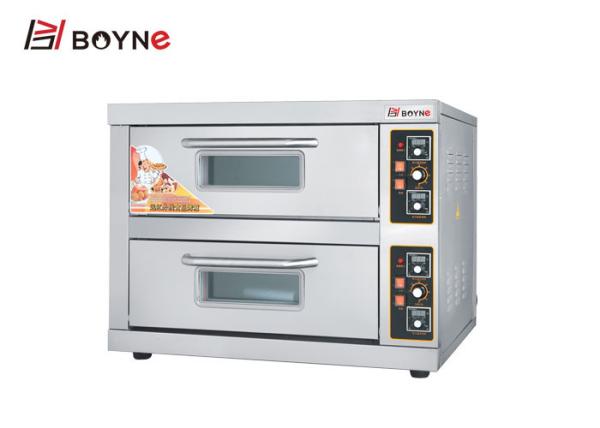 Quality Commerial Stainless Steel Bakery Shop Double Deck Two Layer Oven With Viwing Door for sale