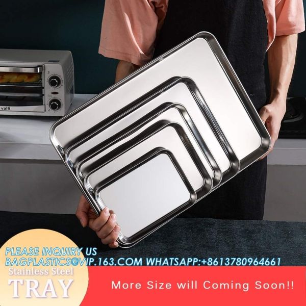 Stainless Steel Tray Non Toxic Heavy Duty Thickening Pan For Kitchen Baking, Lab Instrument, Dental, Medical Surgical