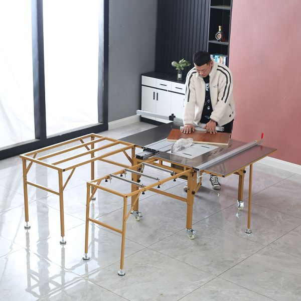 Foldable Wood Saw Cutter Sliding Table Saw 5.4KW With Mobile Receiving Rack