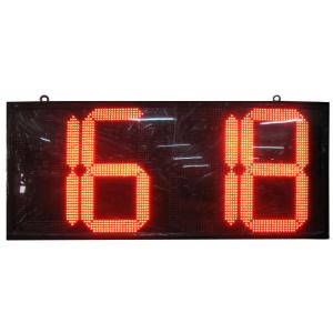 China Service Petrol Station Signage Temperature Display Outdoor Led Clock Sign Auto Dimming on sale