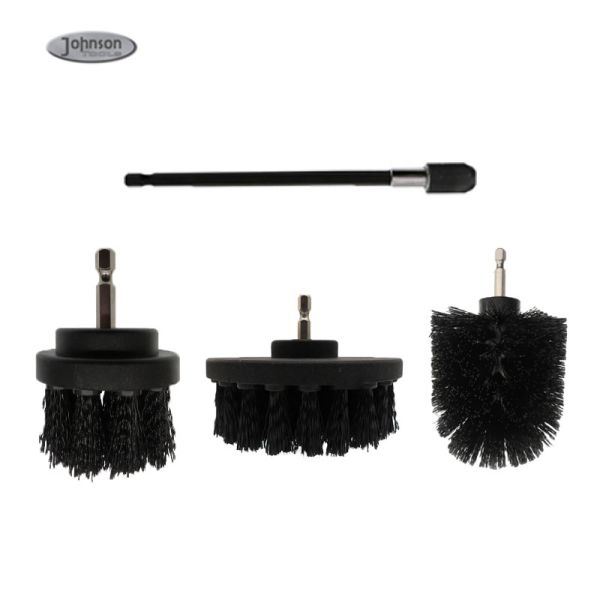 4pcs Black Extended Long Scrubber Cleaning Brush For Shower Tile Bathroom