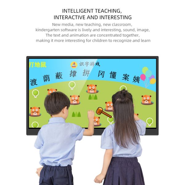 Flat Panel 3840x2160P 75 Inch Touch Screen Interactive Whiteboard TV