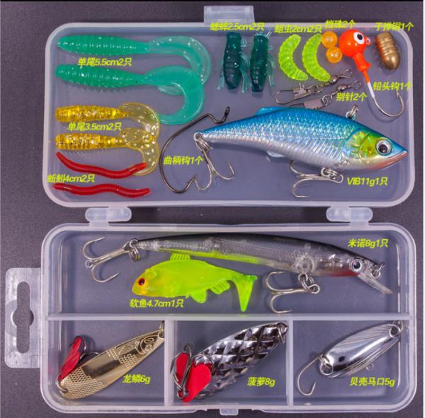 Quality 14 - 78 PCS Fishing Lures Set Metal Jig Spoons With Soft Silicone Bait for sale