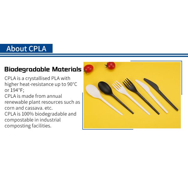 6.5" CPLA Disposable CPLA Cutlery Set Compostable PLA Biodegradable