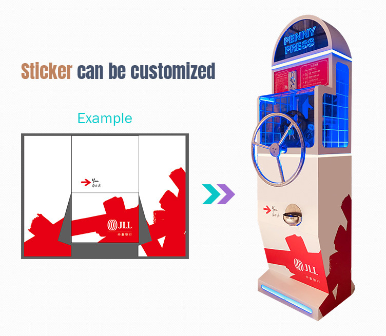 Coin Operated Arcade Game Machine Tourist DIY Souvenir Coin Press Game Machine Museum Penny Video Redemption Machine For