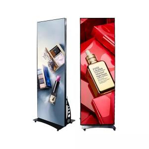 China P2 P2.5 P3 Movable Floor Standing Digital Led Poster Display Wifi 4G for Outdoor on sale