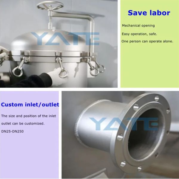 Stainless Steel High Flow Cartridge Filter Housing Precision Cartridge Water Filter Housing