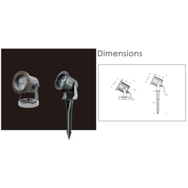 Energy Efficiency LED Garden Spotlight With 316 Stainless Steel Front Cover