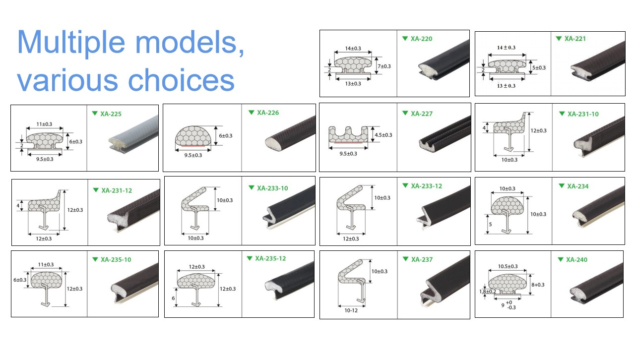 E Shape I Shape V Shape Polypropylene Sponge Door Seal Strip