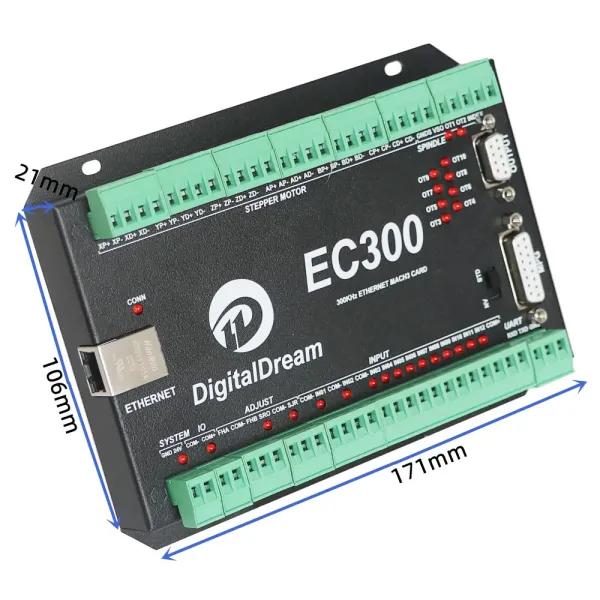 3 4 5 6 Axis EC300 Ethernet MACH3 CNC Controller Board PWM Output