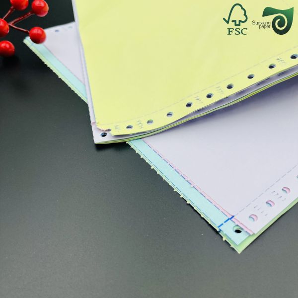 FSC 9.5" 5.5" Premium Carbonless Computer Paper White Colored Options