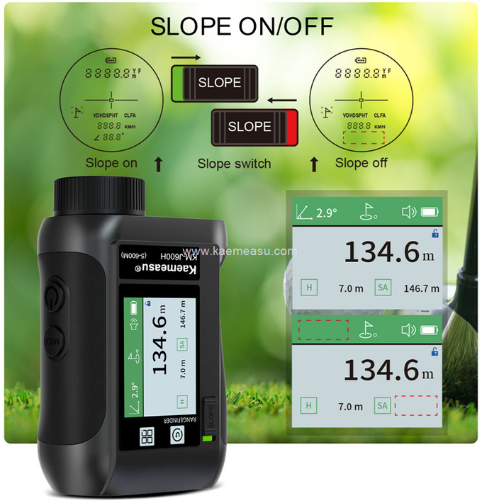 kaemeasu Rechargeable Laser Rangefinder Voice Golf Range Finder LCD Display Telescope With Side Screen J1200