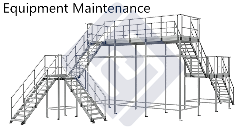 Space Saving Modular Work Platform , Adjustable Stair Industrial Work Platforms