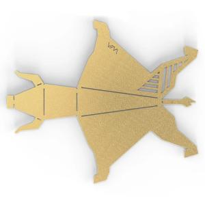 Buy cheap OEM Custom Sheet Metal Parts Personalized Laser Cut Bending Brass Origami Bull Sculpture Modern Metal Art product