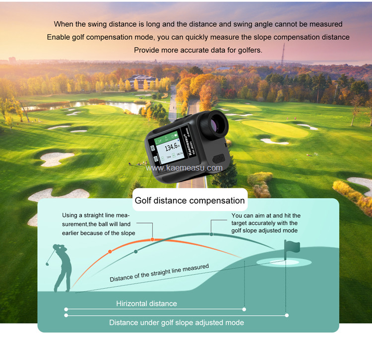 kaemeasu Rechargeable Laser Rangefinder Voice Golf Range Finder LCD Display Telescope With Side Screen J1200