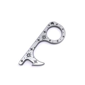 China Multifunctional No Touch Door Opener Keychain With Nickel Plating on sale