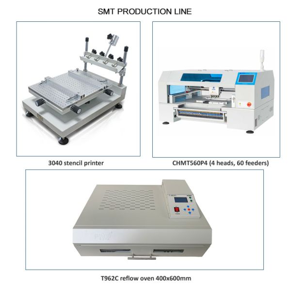 Advanced 4 Heads Pick and Place Machine SMT Production Line CHMT560P4 , 3040
