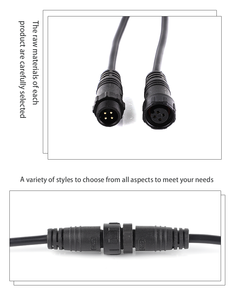 Laminated Panel Nylon M14 Low Voltage Waterproof Connector