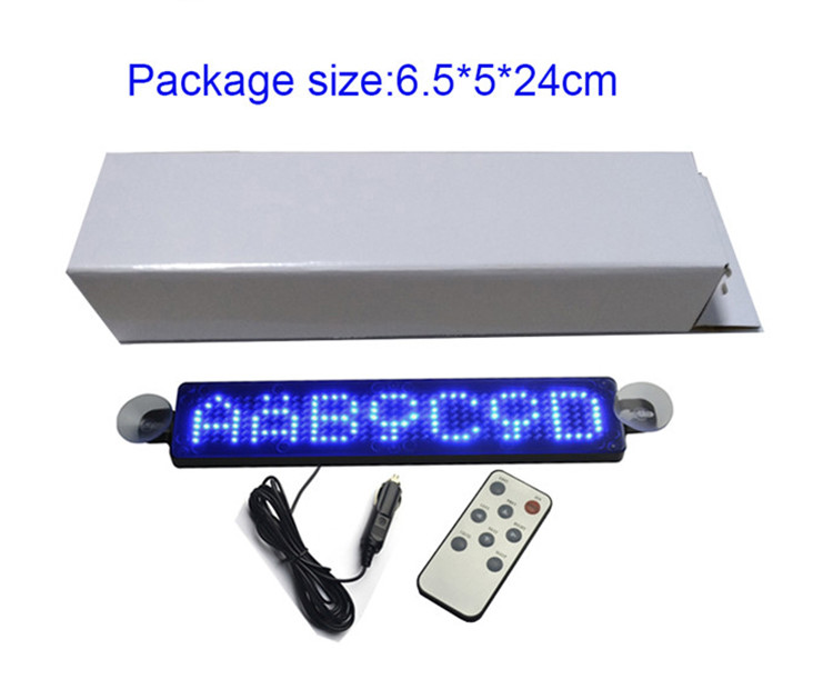 Remote Control Car Window Acrylic Running Programmable Led Sign