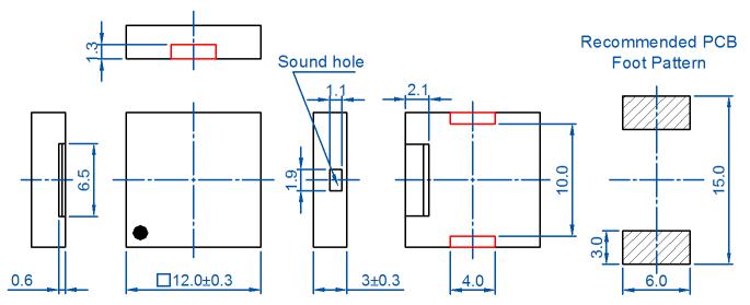 3v volt 4000Hz smd piezoelectric Beeper