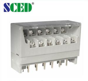 Buy cheap With Cover Dual Row Electrical Terminal Block M3 Brass Terminal 7.62mm Spacing product